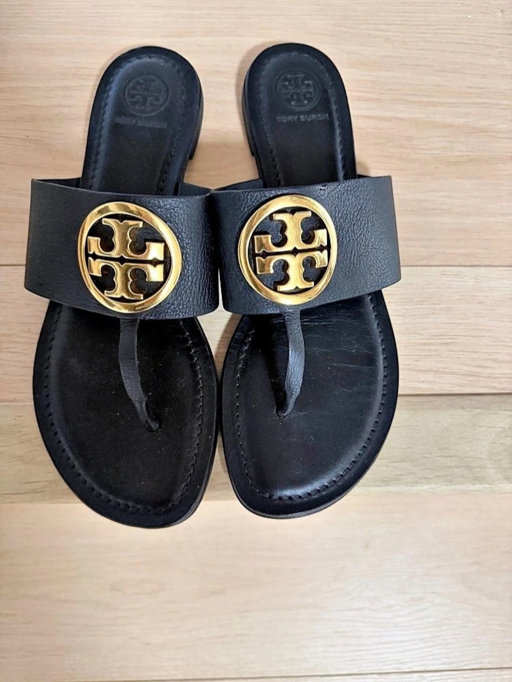 Tory Burch Miller Metal Thong Sandal Black Sandals